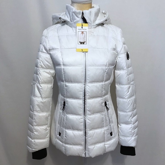 Nautica NWT White Puffer Water Resistant Jacket Women Various - Picture 2 of 16